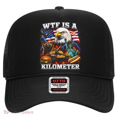WTF Is A Kilometer? Patriotic Eagle American Graphic Hat