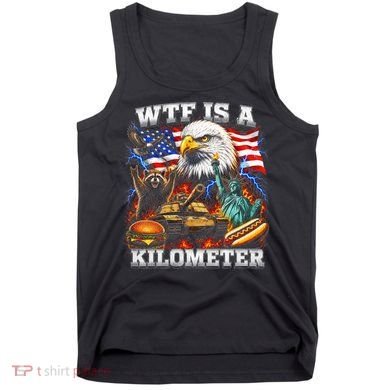 WTF Is A Kilometer? Patriotic Eagle American Graphic Tank Top