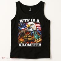 WTF Is A Kilometer? Patriotic Eagle American Graphic Tank Top thumb 2