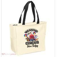 Warning It'S A Circus Here Today Carnival Birthday Party Tote Bag thumb 2
