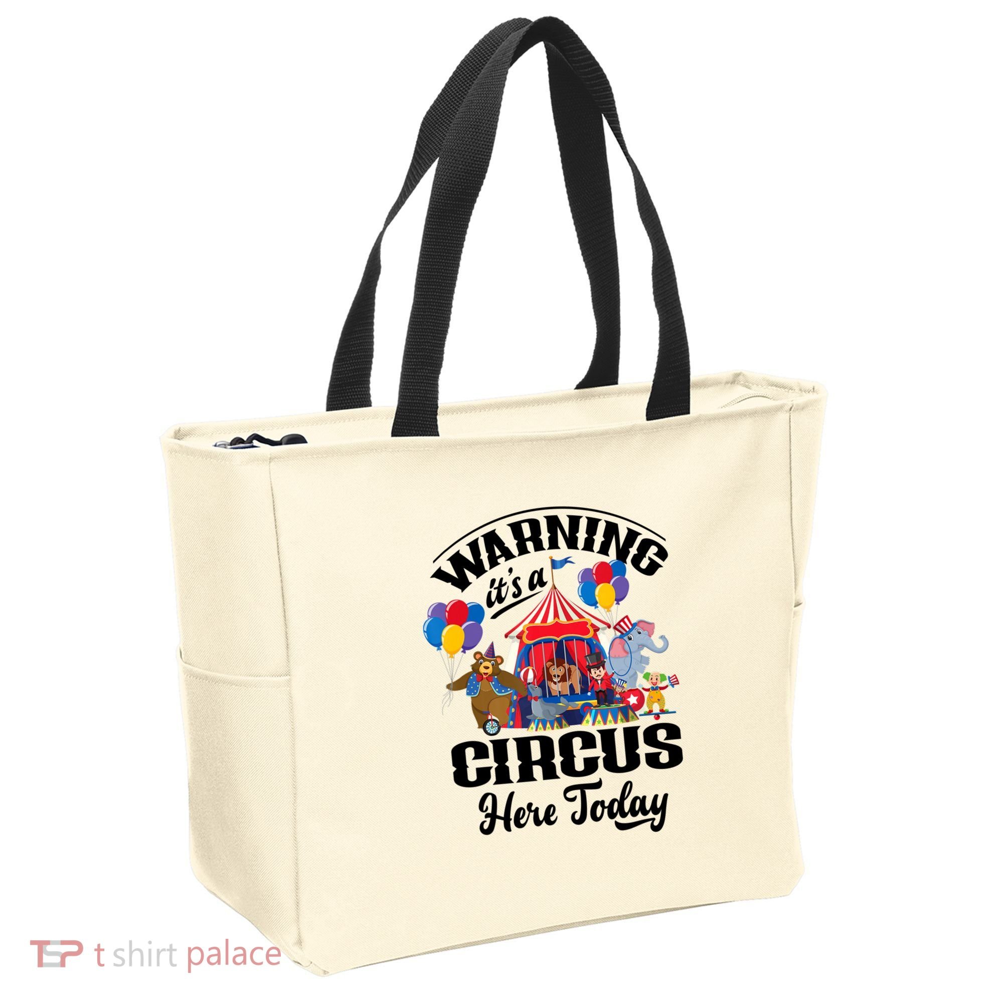 Warning It'S A Circus Here Today Carnival Birthday Party Tote Bag