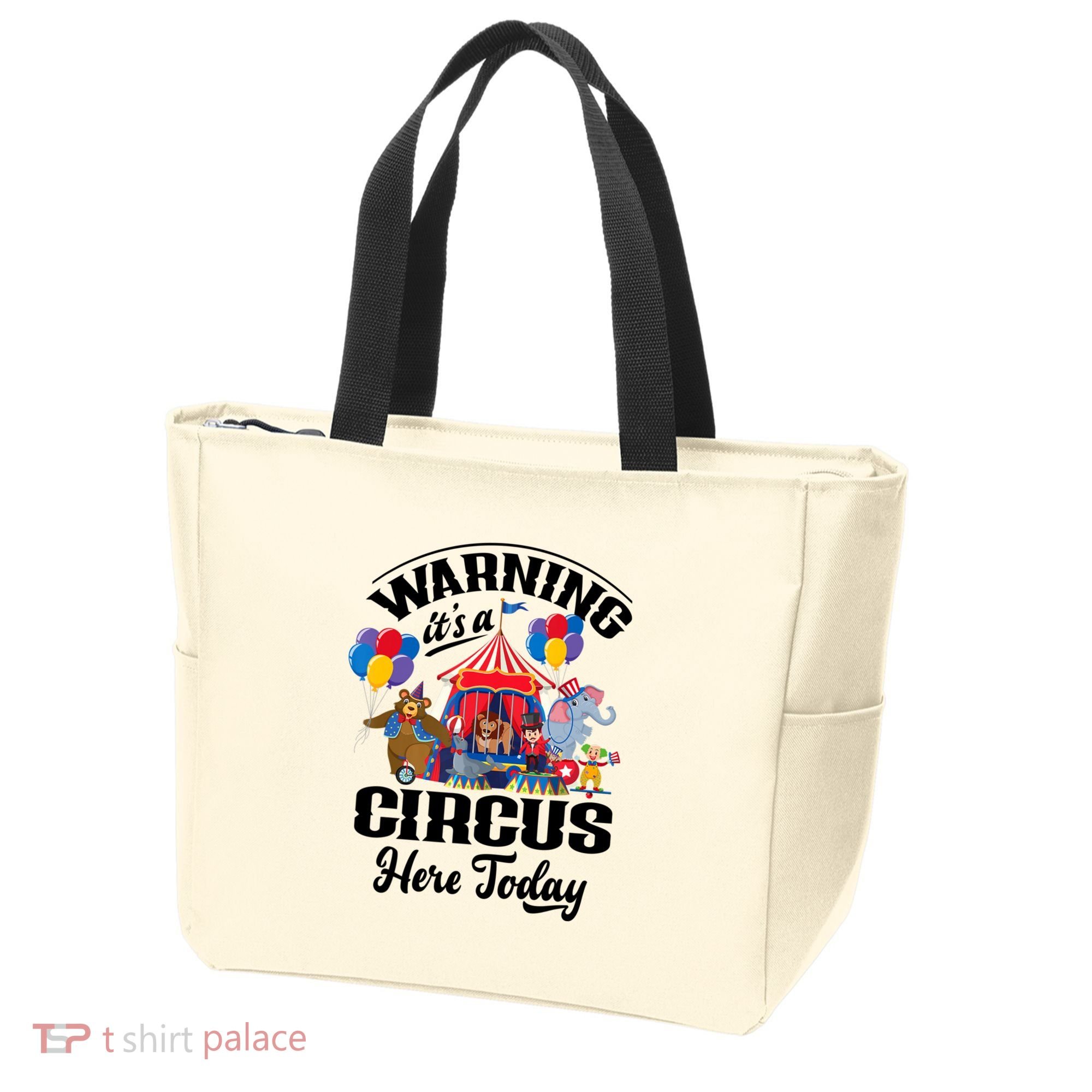 Warning It'S A Circus Here Today Carnival Birthday Party Tote Bag