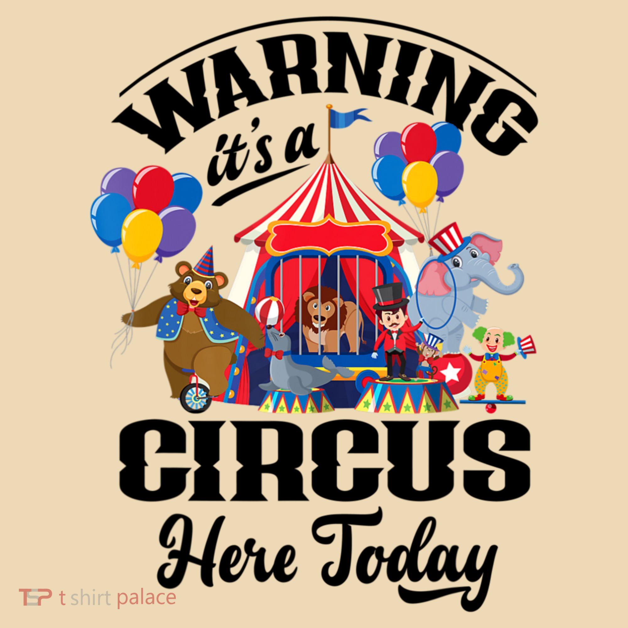 Warning It'S A Circus Here Today Carnival Birthday Party Tote Bag