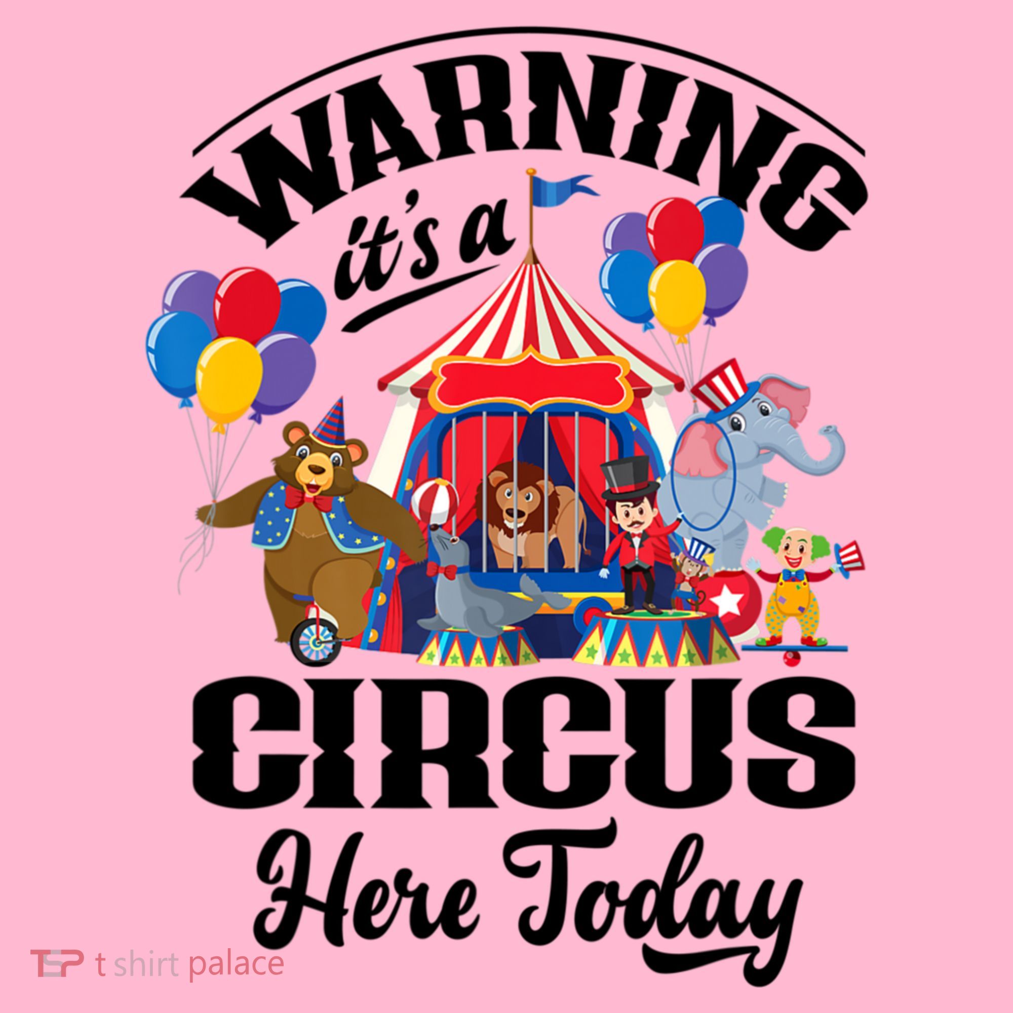 Warning It'S A Circus Here Today Carnival Birthday Party Coaster