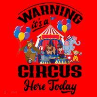 Warning It'S A Circus Here Today Carnival Birthday Party Santa Hat thumb 1