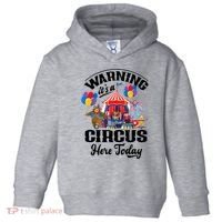 Warning It'S A Circus Here Today Carnival Birthday Party Toddler Hoodie thumb 0