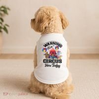 Warning It'S A Circus Here Today Carnival Birthday Party Doggie Tank thumb 2