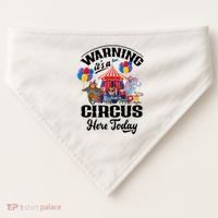 Warning It'S A Circus Here Today Carnival Birthday Party USA-Made Doggie Bandana thumb 0