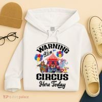 Warning It'S A Circus Here Today Carnival Birthday Party Hoodie thumb 4