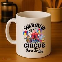 Warning It'S A Circus Here Today Carnival Birthday Party Coffee Mug thumb 4