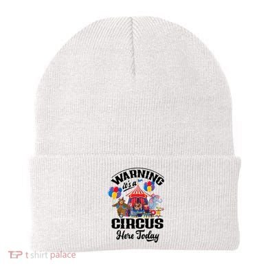 Warning It'S A Circus Here Today Carnival Birthday Party Beanie
