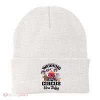 Warning It'S A Circus Here Today Carnival Birthday Party Beanie thumb 0