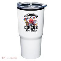 Warning It'S A Circus Here Today Carnival Birthday Party Tumbler thumb 0