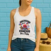 Warning It'S A Circus Here Today Carnival Birthday Party Women's Tank Top thumb 2