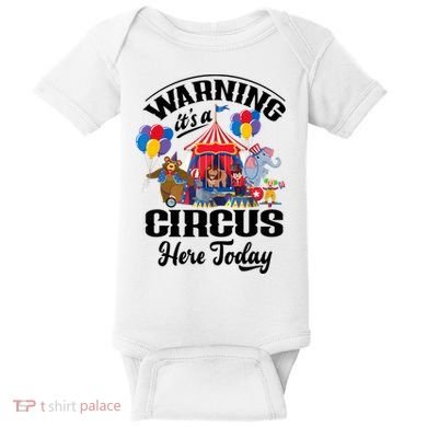 Warning It'S A Circus Here Today Carnival Birthday Party Baby Bodysuit