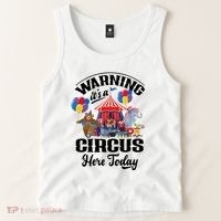 Warning It'S A Circus Here Today Carnival Birthday Party Tank Top thumb 2