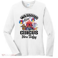Warning It'S A Circus Here Today Carnival Birthday Party Women's Long Sleeve Shirt thumb 0
