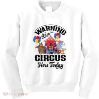 Warning It'S A Circus Here Today Carnival Birthday Party Kids Sweatshirt thumb 0
