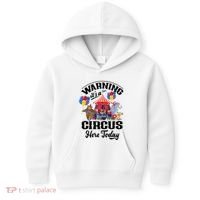 Warning It'S A Circus Here Today Carnival Birthday Party Kids Hoodie thumb 0