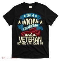 Womens I'm A Mom Grandma And A Veteran Patriotic American Flag T-Shirt thumb 0