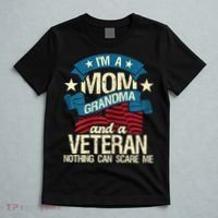 Womens I'm A Mom Grandma And A Veteran Patriotic American Flag T-Shirt thumb 5