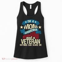 Womens I'm A Mom Grandma And A Veteran Patriotic American Flag Women's Tank Top thumb 0
