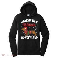 Walking In A Wiener Wonderland Funny Dachshund Christmas Cool Gift Women's Hoodie thumb 0