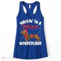 Walking In A Wiener Wonderland Funny Dachshund Christmas Cool Gift Women's Tank Top thumb 0