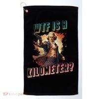 WTF Is A Kilometer Funny American George Washington Golf Towel thumb 0