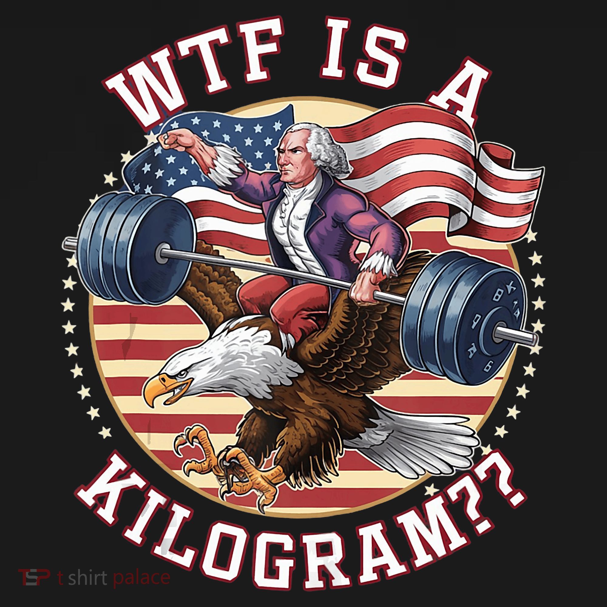 Wtf Is A Kilogram Funny 4th Of July Patriotic Eagle Usa T-Shirt