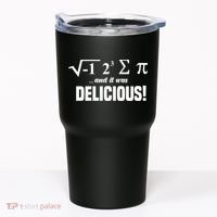 Wo I Ate Some Pie And It Was Delicious Funny Math Pun Pi Day V-Neck Tumbler thumb 0