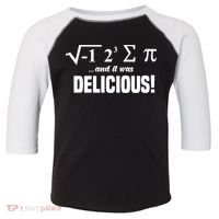 Wo I Ate Some Pie And It Was Delicious Funny Math Pun Pi Day V-Neck Toddler Fine Jersey T-Shirt thumb 0