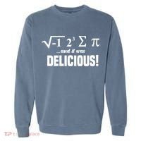 Wo I Ate Some Pie And It Was Delicious Funny Math Pun Pi Day V-Neck Garment-Dyed Sweatshirt thumb 0