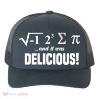 Wo I Ate Some Pie And It Was Delicious Funny Math Pun Pi Day V-Neck Yupoong Adult 5-Panel Trucker Hat thumb 0