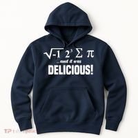 Wo I Ate Some Pie And It Was Delicious Funny Math Pun Pi Day V-Neck Hoodie thumb 0