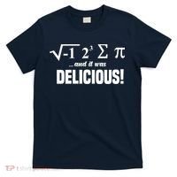Wo I Ate Some Pie And It Was Delicious Funny Math Pun Pi Day V-Neck T-Shirt thumb 0