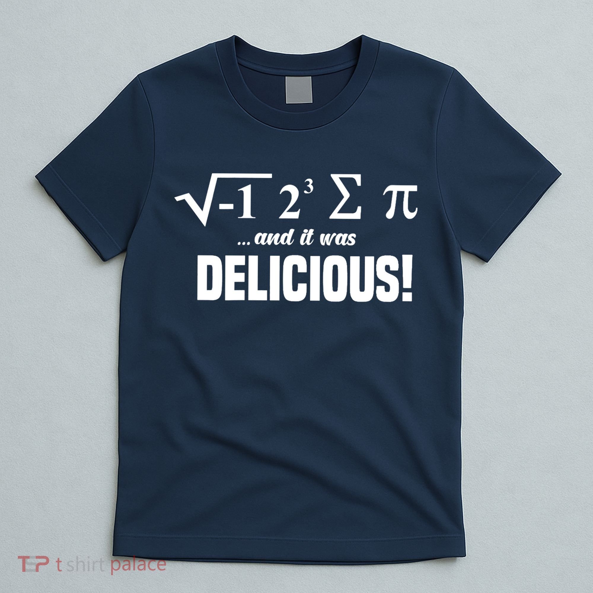 Wo I Ate Some Pie And It Was Delicious Funny Math Pun Pi Day V-Neck T-Shirt