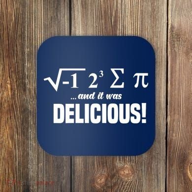Wo I Ate Some Pie And It Was Delicious Funny Math Pun Pi Day V-Neck Coaster