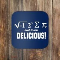 Wo I Ate Some Pie And It Was Delicious Funny Math Pun Pi Day V-Neck Coaster thumb 0