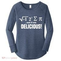 Wo I Ate Some Pie And It Was Delicious Funny Math Pun Pi Day V-Neck Women's Perfect Tri Tunic Long Sleeve Shirt thumb 0