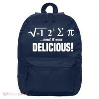 Wo I Ate Some Pie And It Was Delicious Funny Math Pun Pi Day V-Neck 16 in Basic Backpack thumb 0