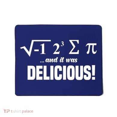 Wo I Ate Some Pie And It Was Delicious Funny Math Pun Pi Day V-Neck Mousepad