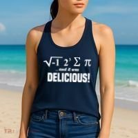 Wo I Ate Some Pie And It Was Delicious Funny Math Pun Pi Day V-Neck Women's Tank Top thumb 2