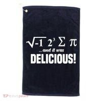 Wo I Ate Some Pie And It Was Delicious Funny Math Pun Pi Day V-Neck Golf Towel thumb 0