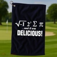 Wo I Ate Some Pie And It Was Delicious Funny Math Pun Pi Day V-Neck Golf Towel thumb 1