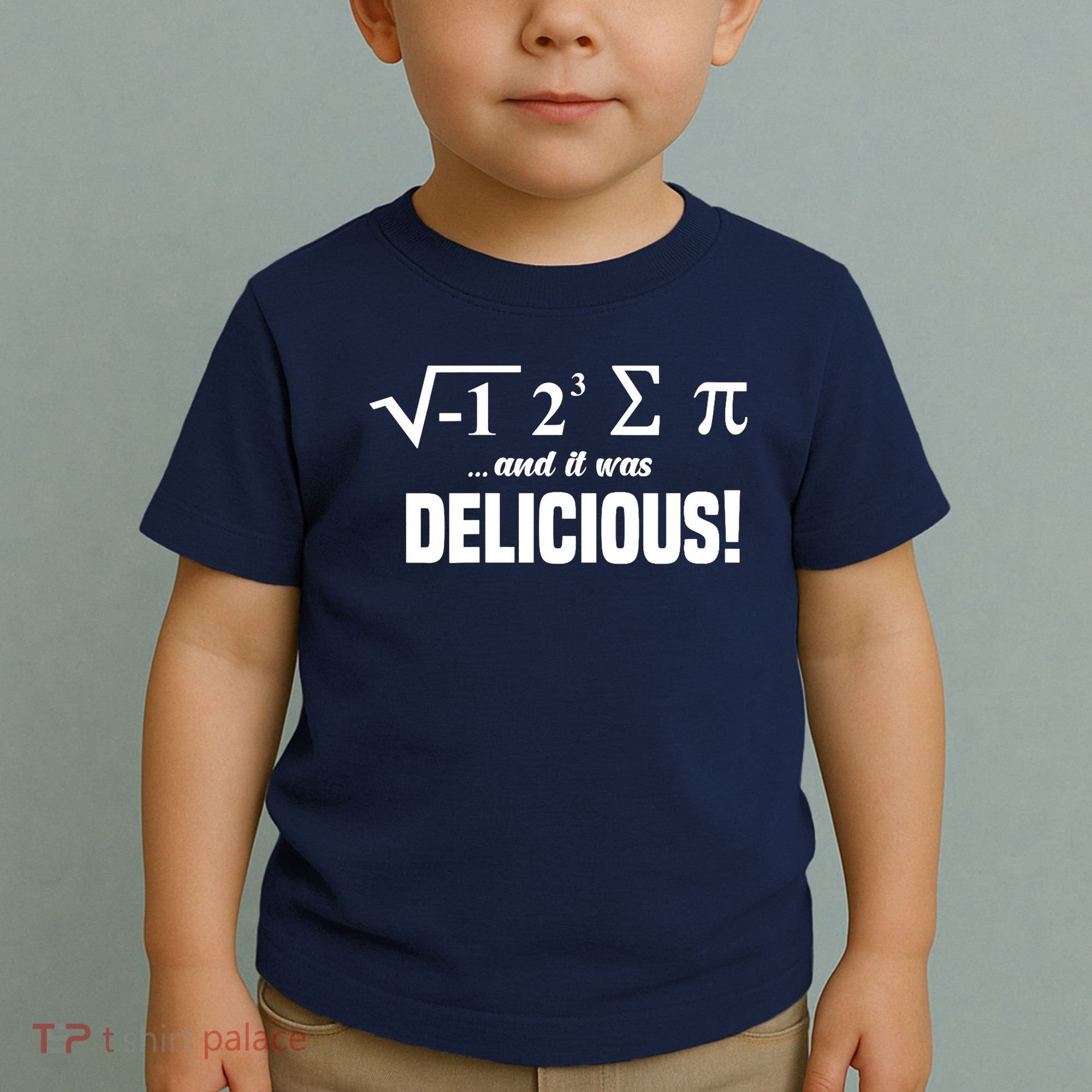 Wo I Ate Some Pie And It Was Delicious Funny Math Pun Pi Day V-Neck Toddler T-Shirt