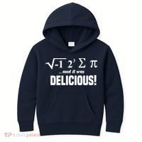 Wo I Ate Some Pie And It Was Delicious Funny Math Pun Pi Day V-Neck Kids Hoodie thumb 0