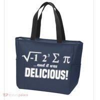 Wo I Ate Some Pie And It Was Delicious Funny Math Pun Pi Day V-Neck Tote Bag thumb 3