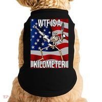 WTF Is A Kilometer American Skeleton Funny Doggie Tank thumb 0