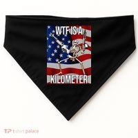 WTF Is A Kilometer American Skeleton Funny USA-Made Doggie Bandana thumb 0